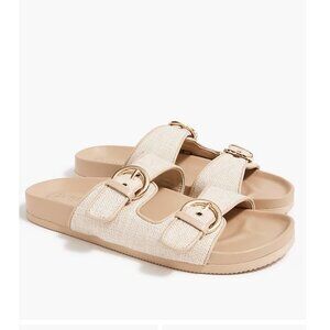 J.Crew $118 Double Buckle Slide Sandals in Sea Sand Size 7 BW893